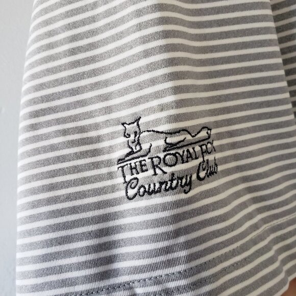 Under Armour Men's White Gray Stripe Loose Golf Polo Shirt XL The Royal Fox - Picture 4 of 7